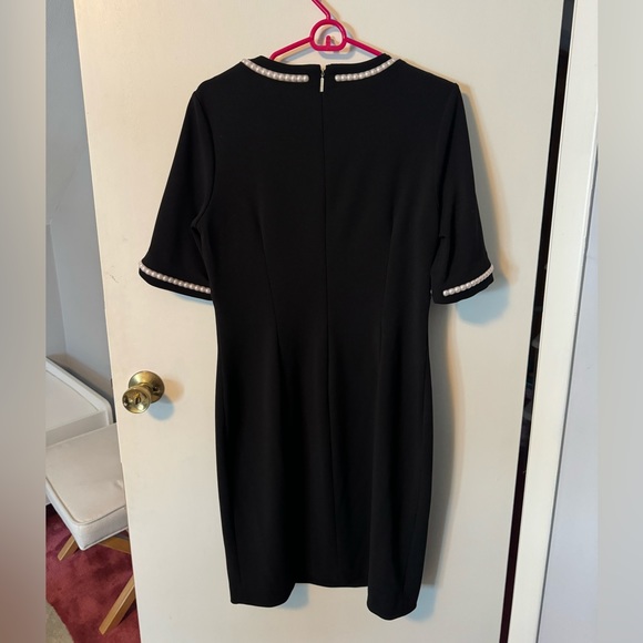 Karl Lagerfeld Paris Faux-Pearl-Trim Dress - Picture 4 of 6